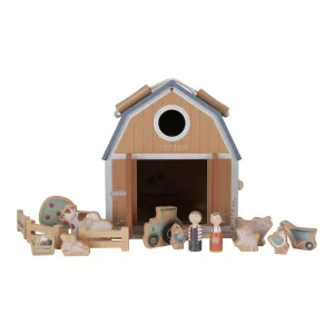 Little Dutch: Holz-Puppenhaus Spielscheune mit Figuren - Kleine Farm