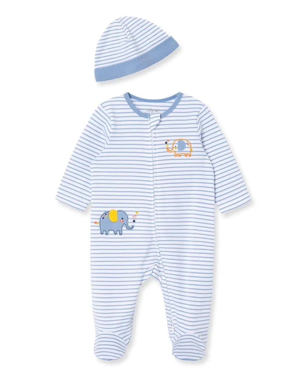 Little Me Zip Fußbedeckender Einteiler und Hut Babykids Little Me
