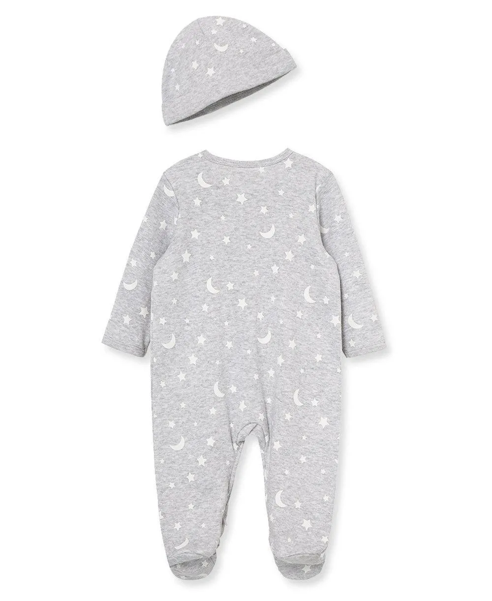 Little Me Zip Fußbedeckender Einteiler und Hut Babykids Little Me