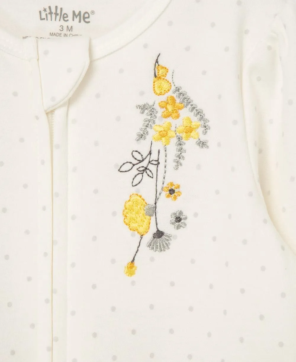Little Me Zip Fußbedeckender Einteiler und Hut Babykids Little Me
