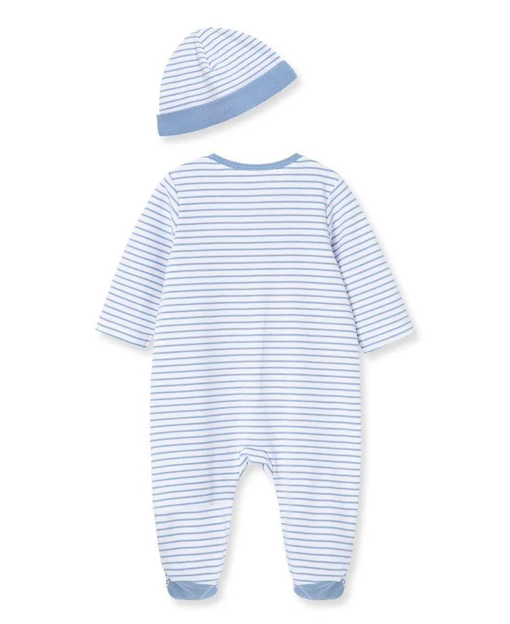 Little Me Zip Fußbedeckender Einteiler und Hut Babykids Little Me