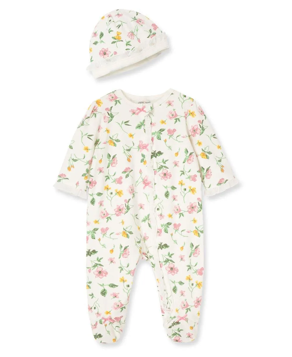 Little Me Zip Fußbedeckender Einteiler und Hut Babykids Little Me
