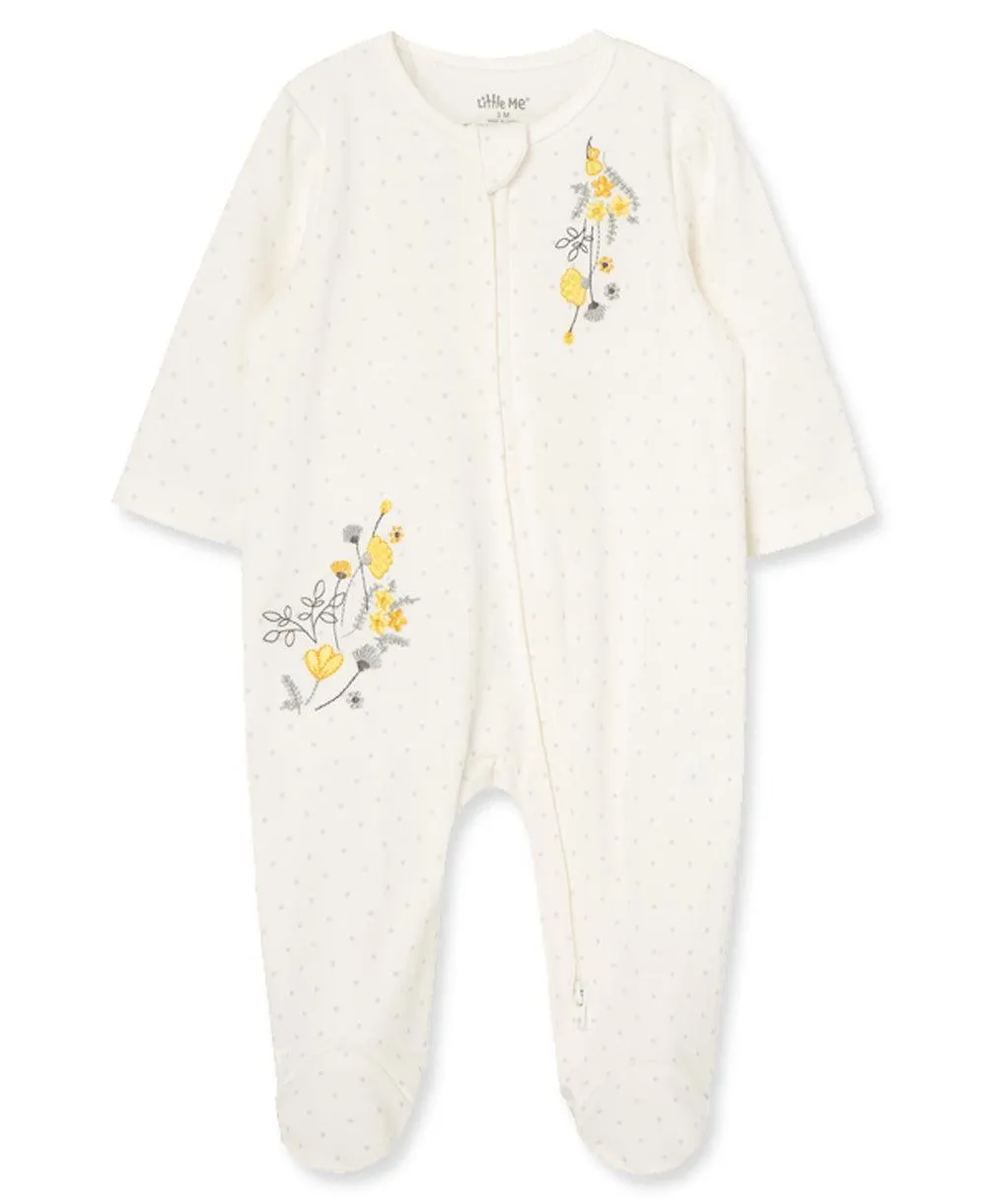 Little Me Zip Fußbedeckender Einteiler und Hut Babykids Little Me