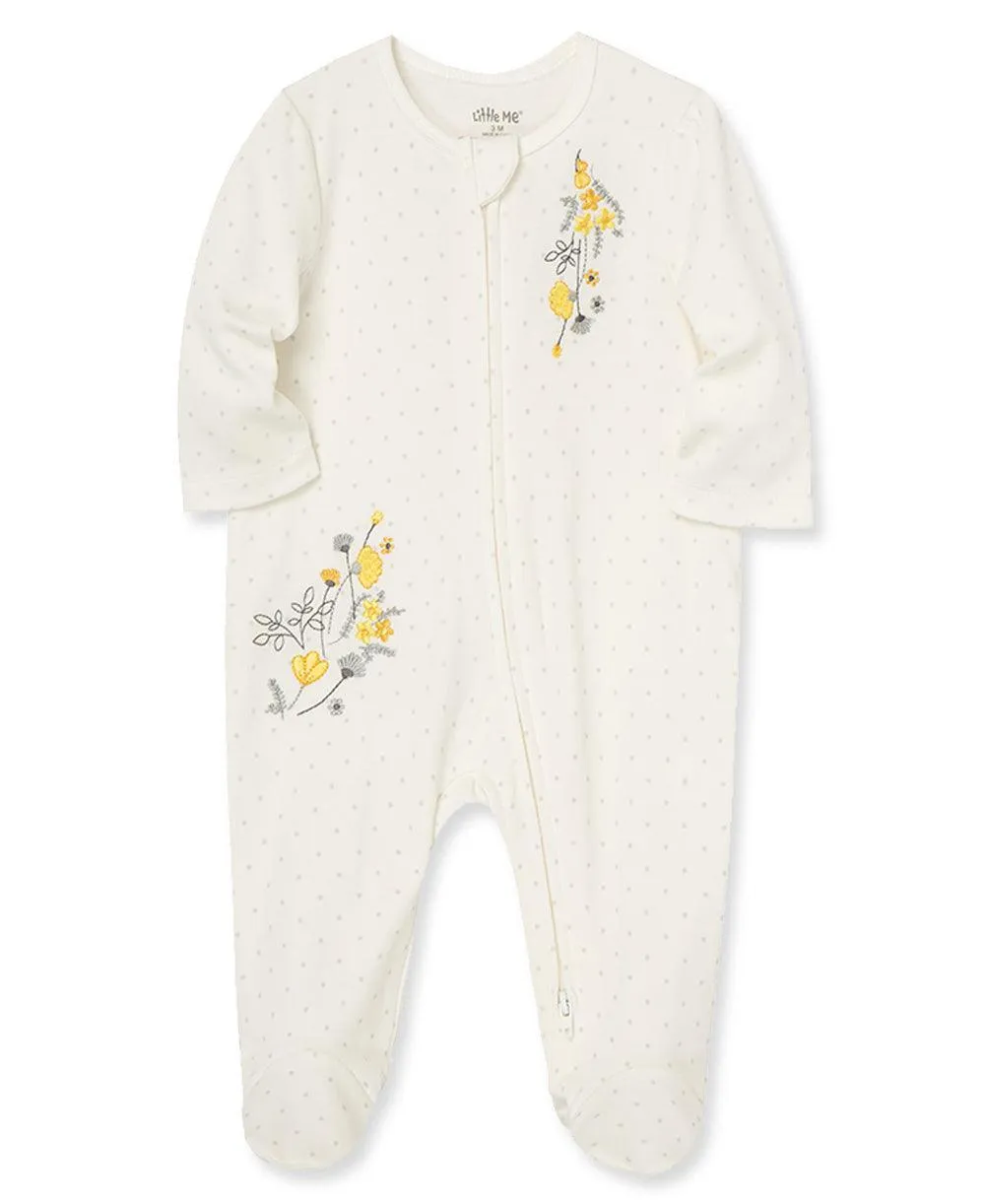 Little Me Zip Fußbedeckender Einteiler und Hut Babykids Little Me