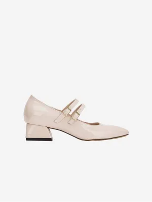 Lizbeth Vegan-Leder Mary-Jane-Schuhe | Beige