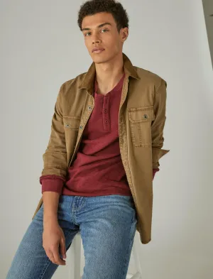 Lucky Brand Garment Dye Thermal Henley Granatapfel Lucky Brand