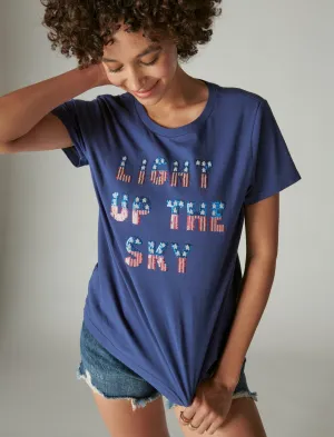 Lucky Brand Light Up The Sky Classic Crew Patriot Blau Lucky Brand