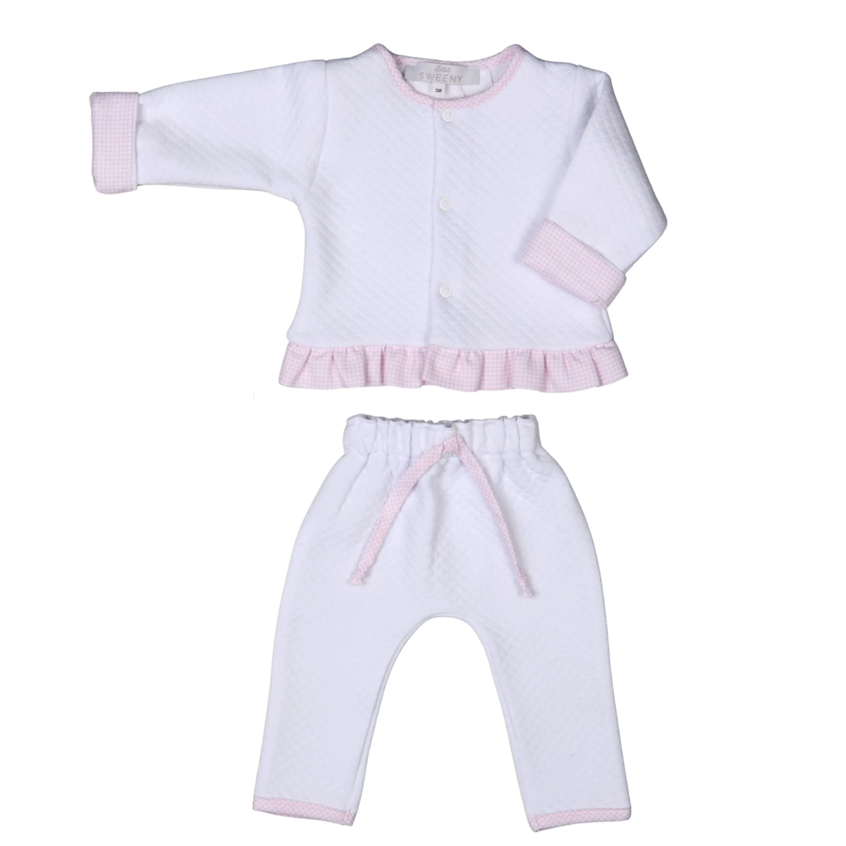 Lucy | Mädchen Weiß Gestepptes Baumwoll-Jacken-Set (3) Babykids_Bebe-Sweeny