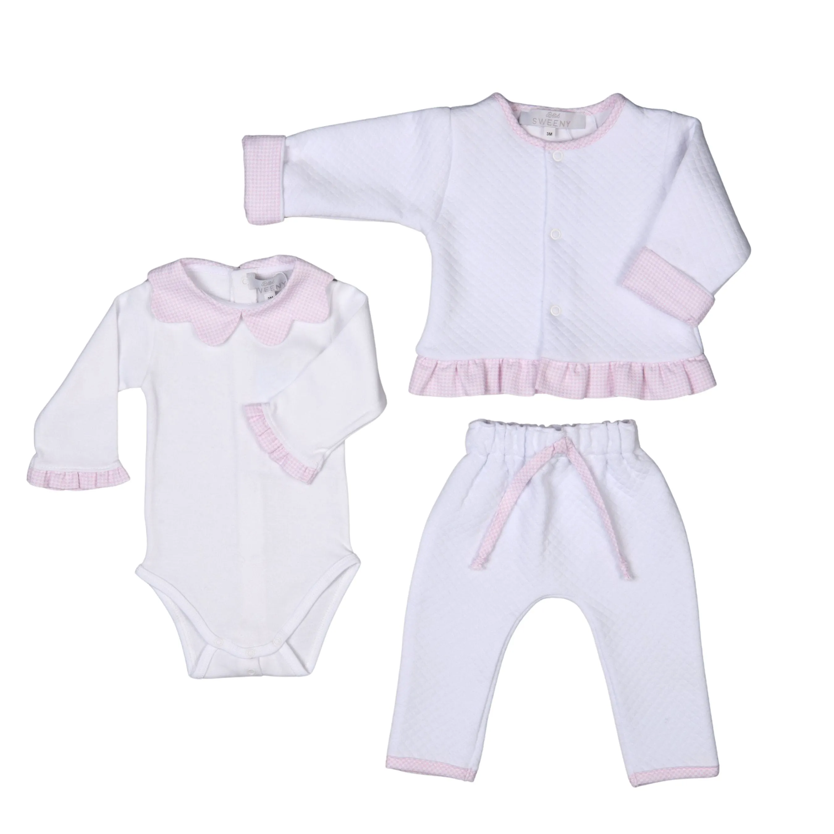 Lucy | Mädchen Weiß Gestepptes Baumwoll-Jacken-Set (3) Babykids_Bebe-Sweeny