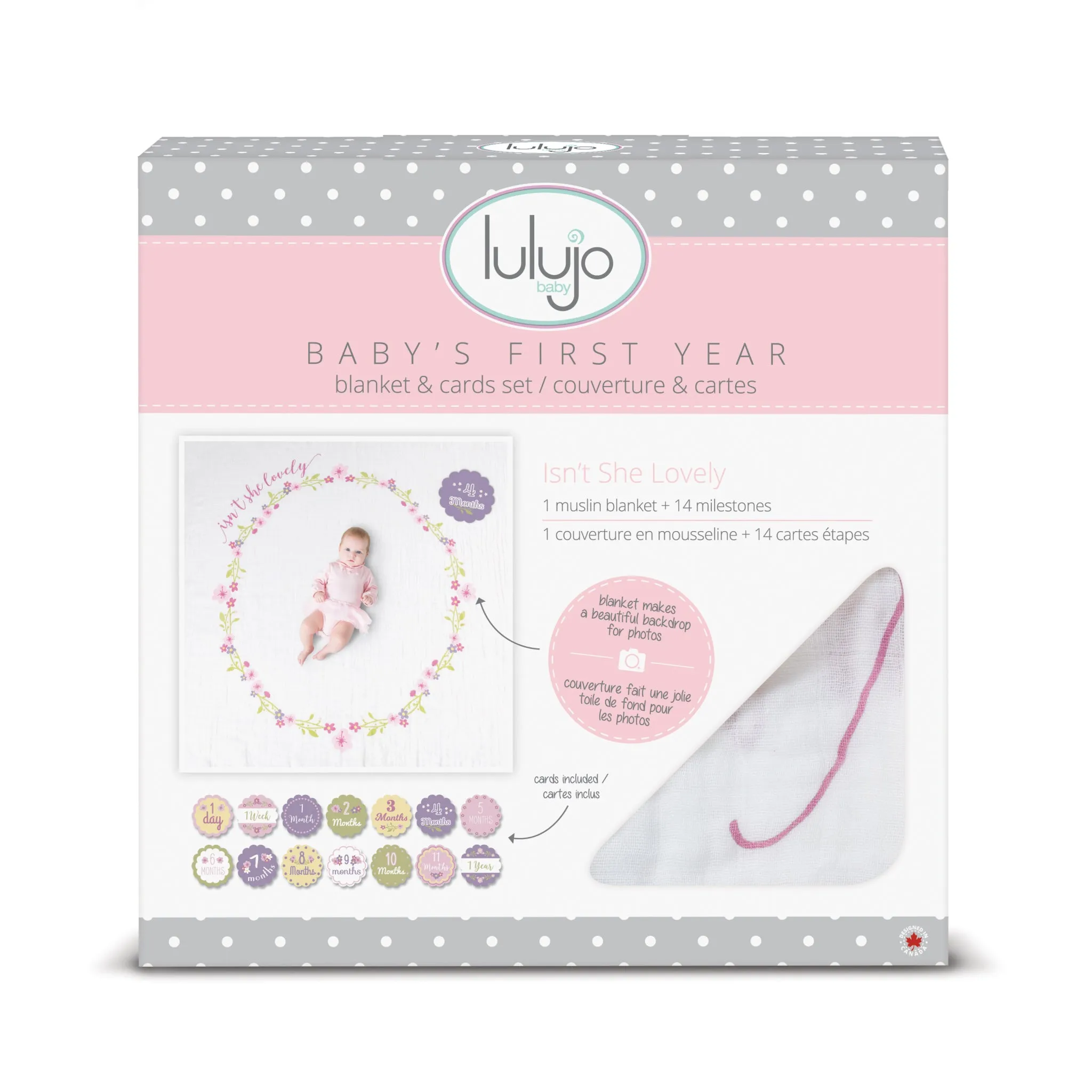 Lulujo Baby's Erstes Jahr Decke und Karten Set - Ist sie nicht bezaubernd