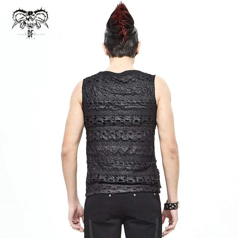 Herren Gothic Punk Ketten Rüschen Tanktops