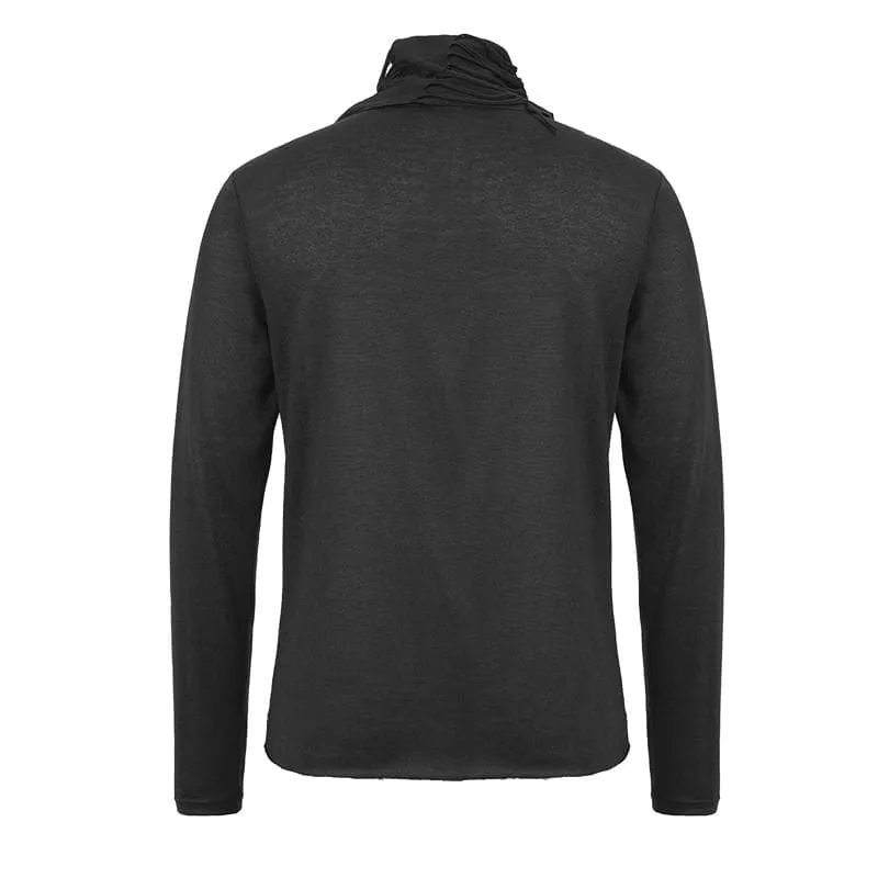 Herren-Turtleneck mit Ausschnitt und Grunge-Optik - Zerrissene Standard-Oberteile