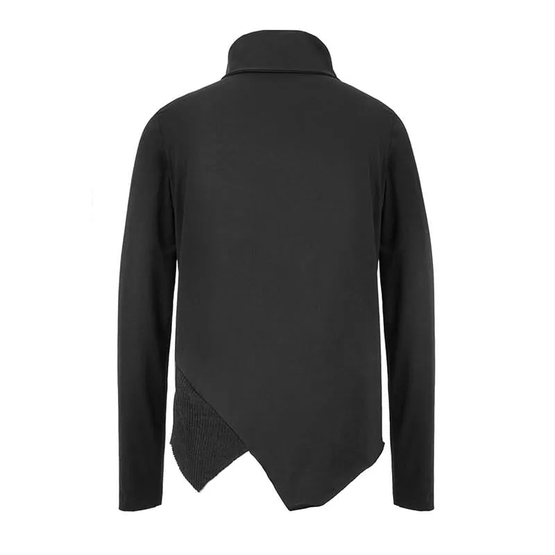 Herren Rollkragen-Pullover mit Kunstleder-Applikation und Gürtel