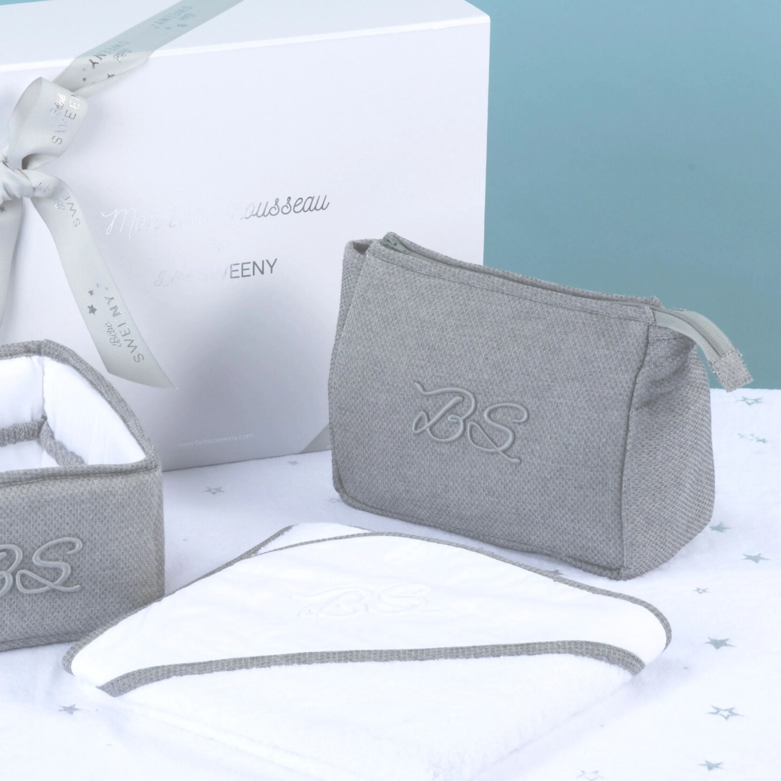 Mon Beau Trousseau | Graue Waschtasche (25cm) Babykids_Bebe-Sweeny