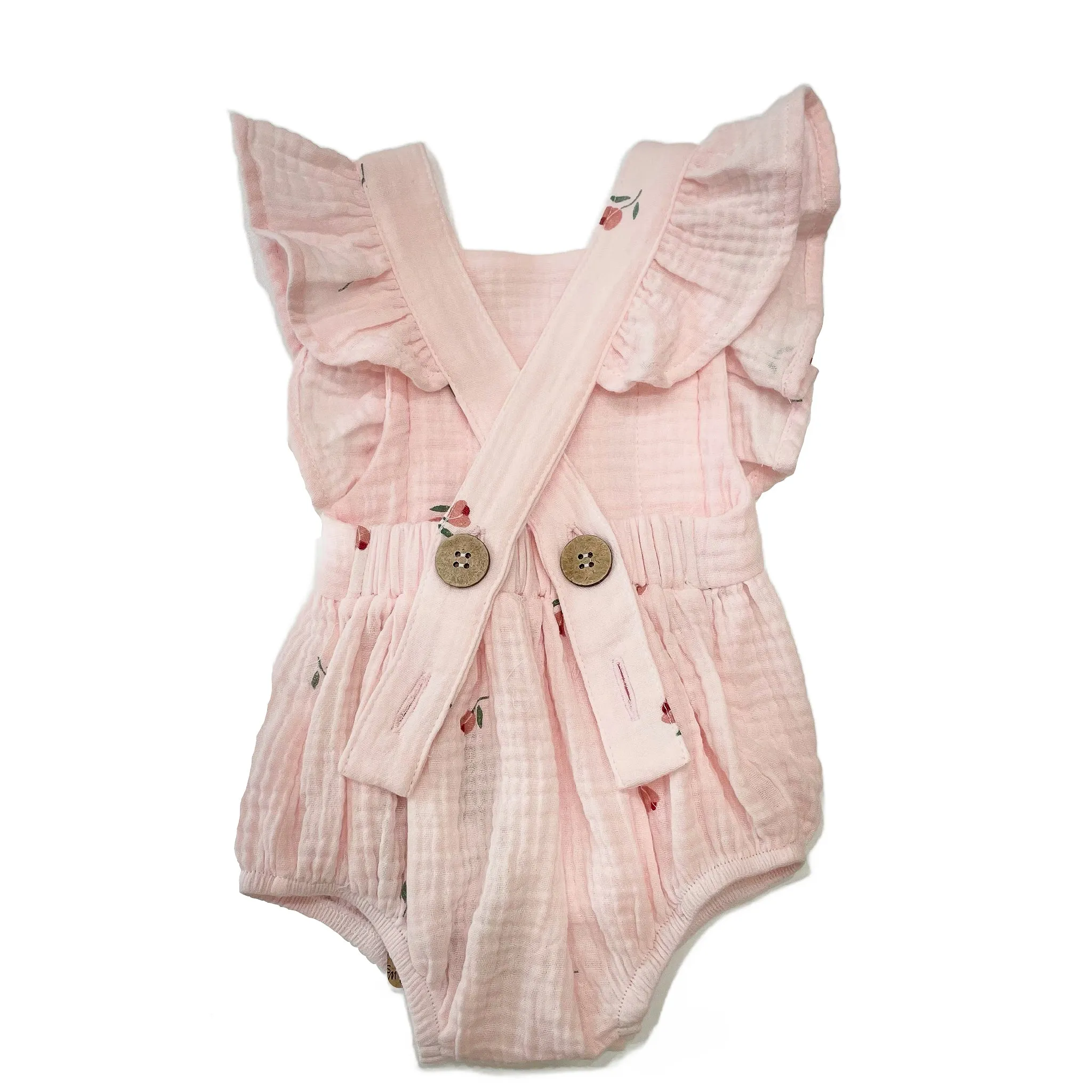 Muslin Rose Strampler mit Stirnband-Set
