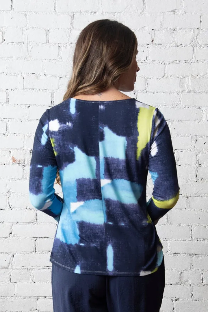 OLIVIA BY HABITAT EINFACHES T-SHIRT - NAVY MULTI