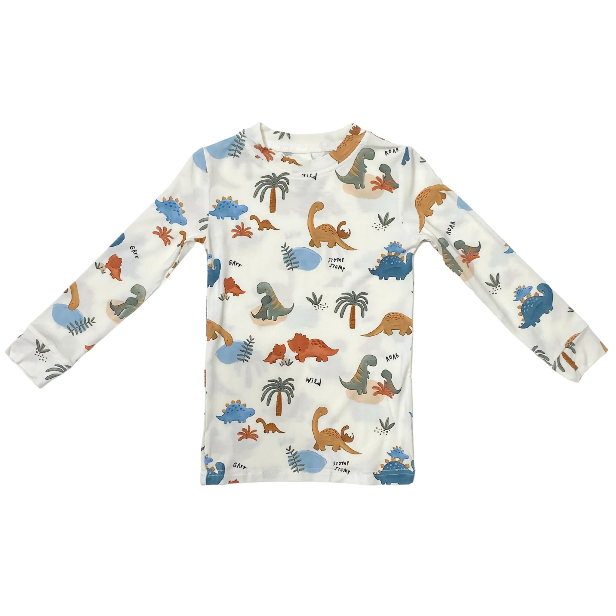 Bio-Bambus-Viskose-Zweiteiler-Pyjama-Set mit Dinosaurier-Print für Kinder