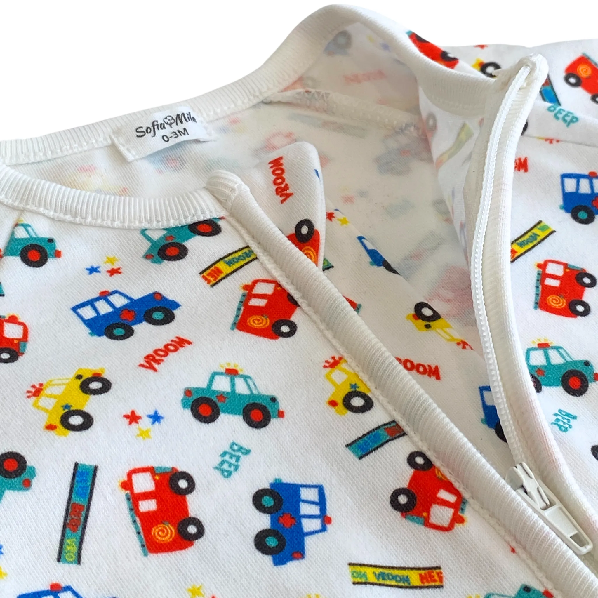 Bio-Baumwoll-Pyjama mit Umwandlungsfunktion in Autos