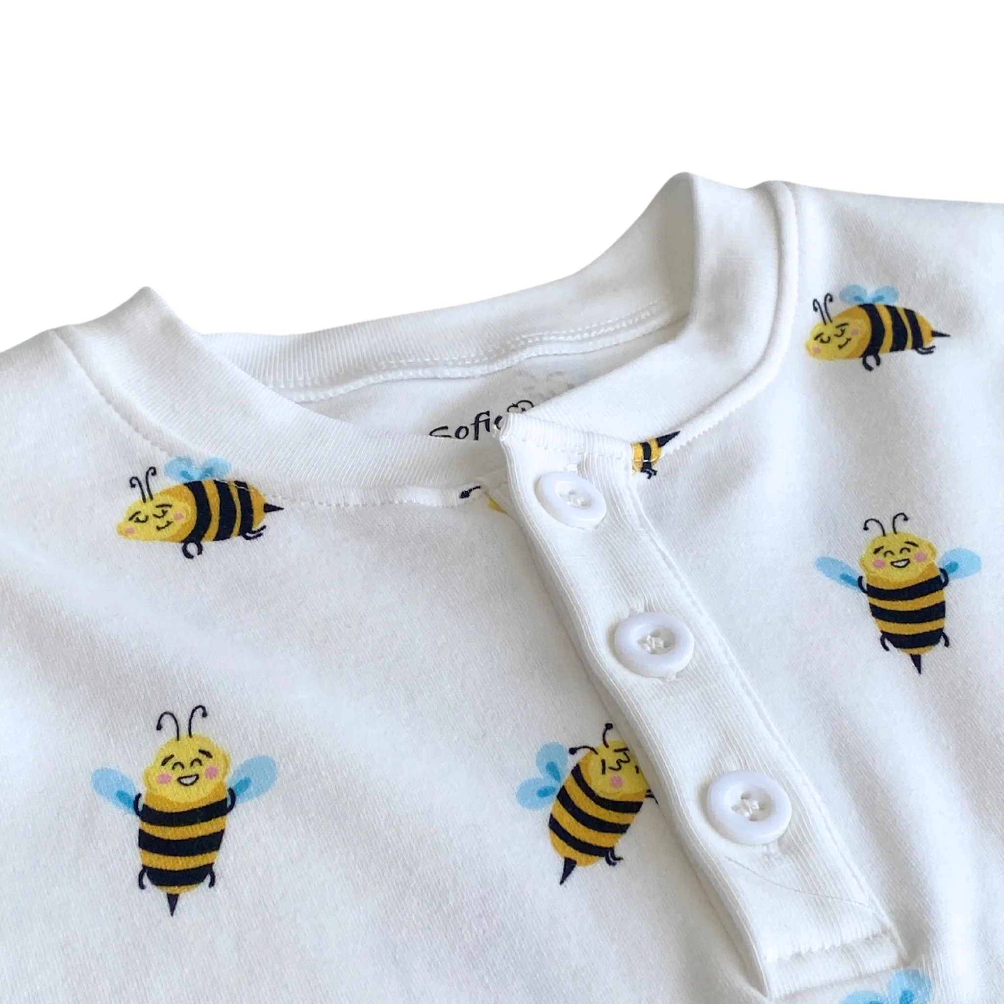 Bio-Baumwoll-Zweiteiler Schlafanzug-Set mit Bienen-Print für Kinder