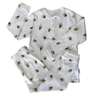 Bio-Baumwoll-Zweiteiler Schlafanzug-Set mit Bienen-Print für Kinder