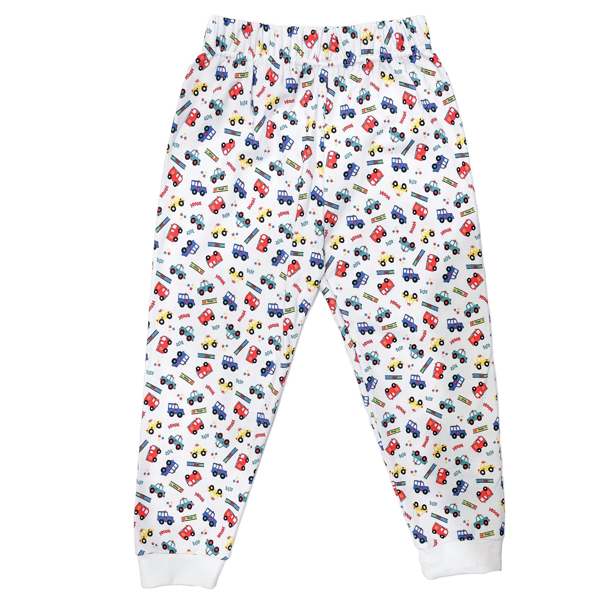Bio-Baumwoll-Zweiteiler-Pyjama-Set mit Autos für Kinder