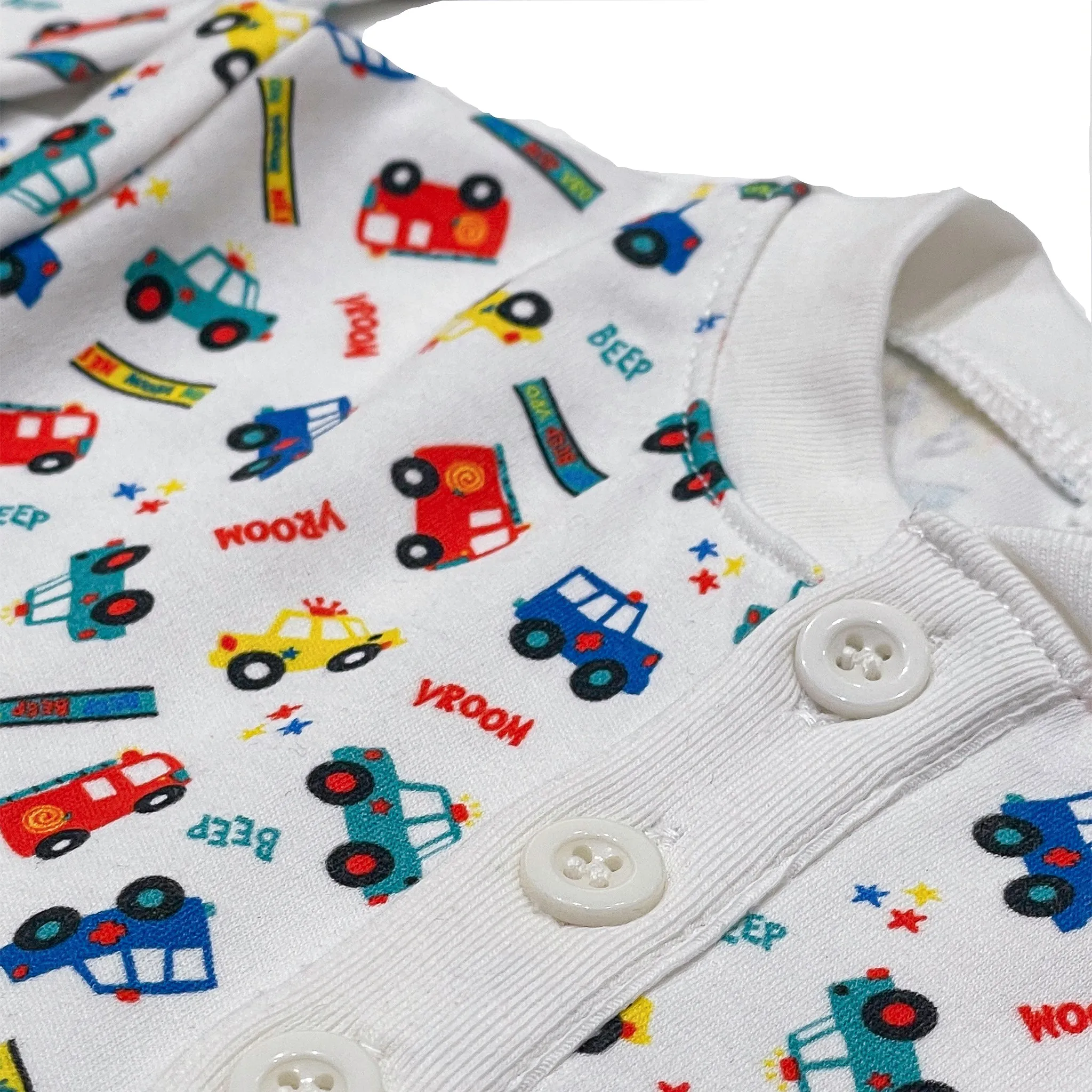 Bio-Baumwoll-Zweiteiler-Pyjama-Set mit Autos für Kinder