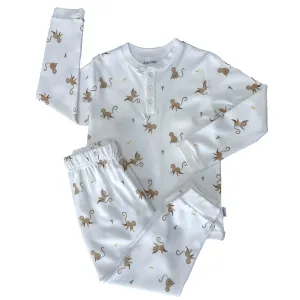 Bio-Baumwoll-Zweiteiler-Pyjama-Set mit Affenprint für Kinder