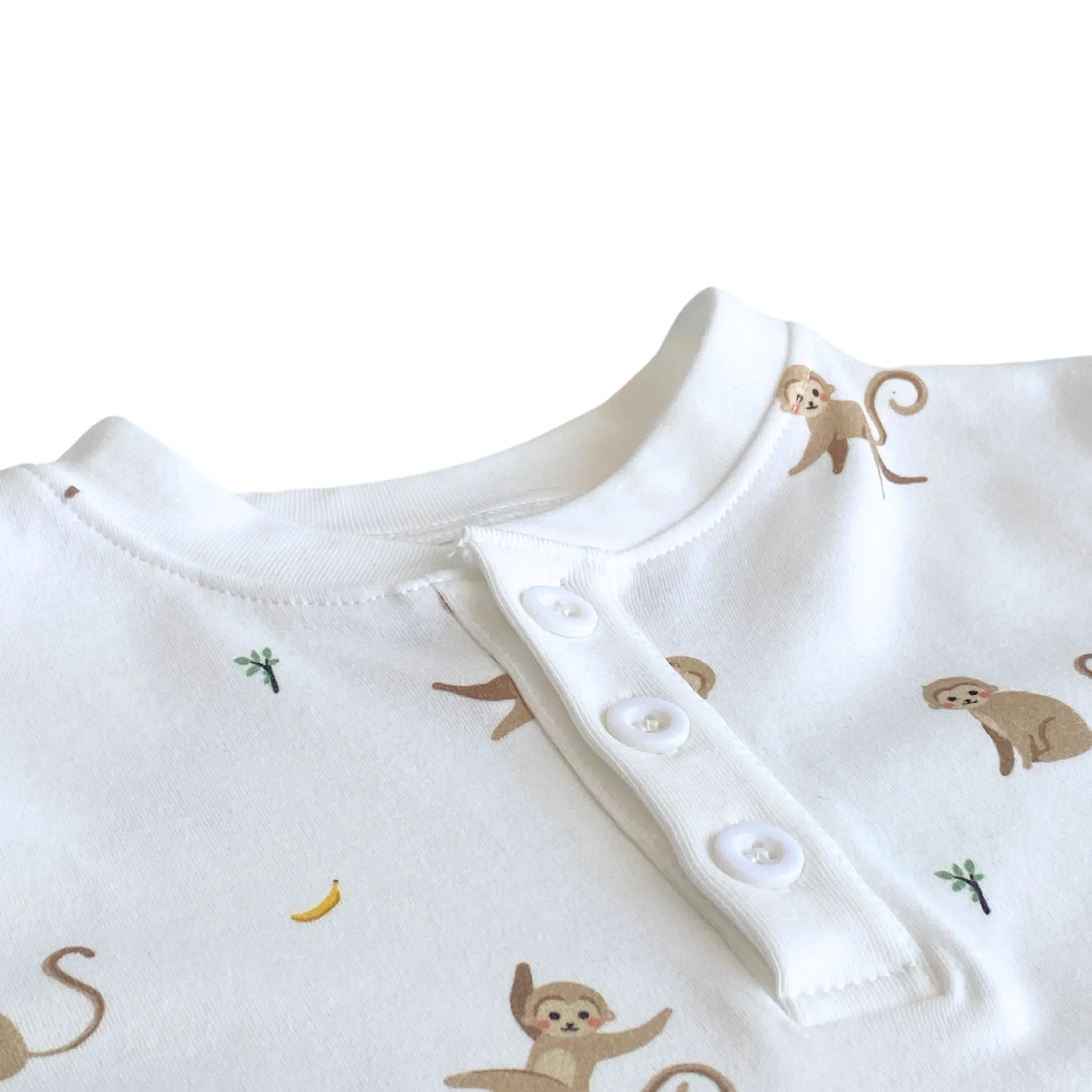 Bio-Baumwoll-Zweiteiler-Pyjama-Set mit Affenprint für Kinder