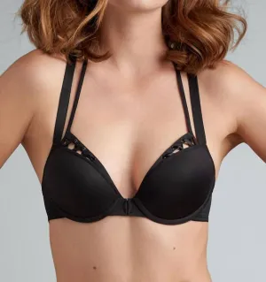 Gepolsterter Plunge-BH in Schwarz