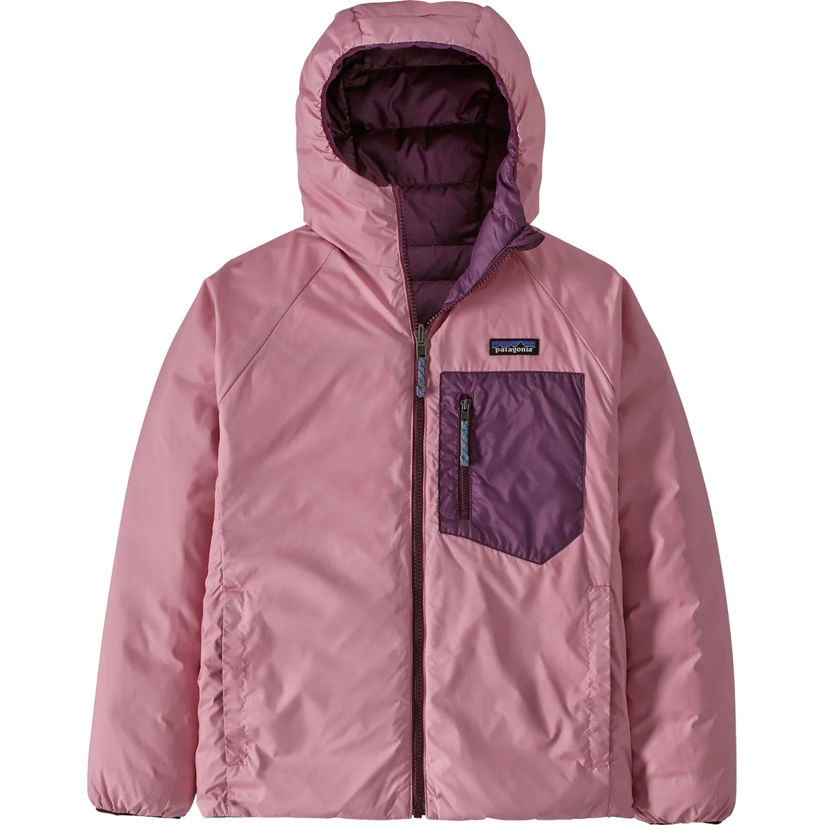 Patagonia Jugend-Reversibler Daunenpullover mit Kapuze