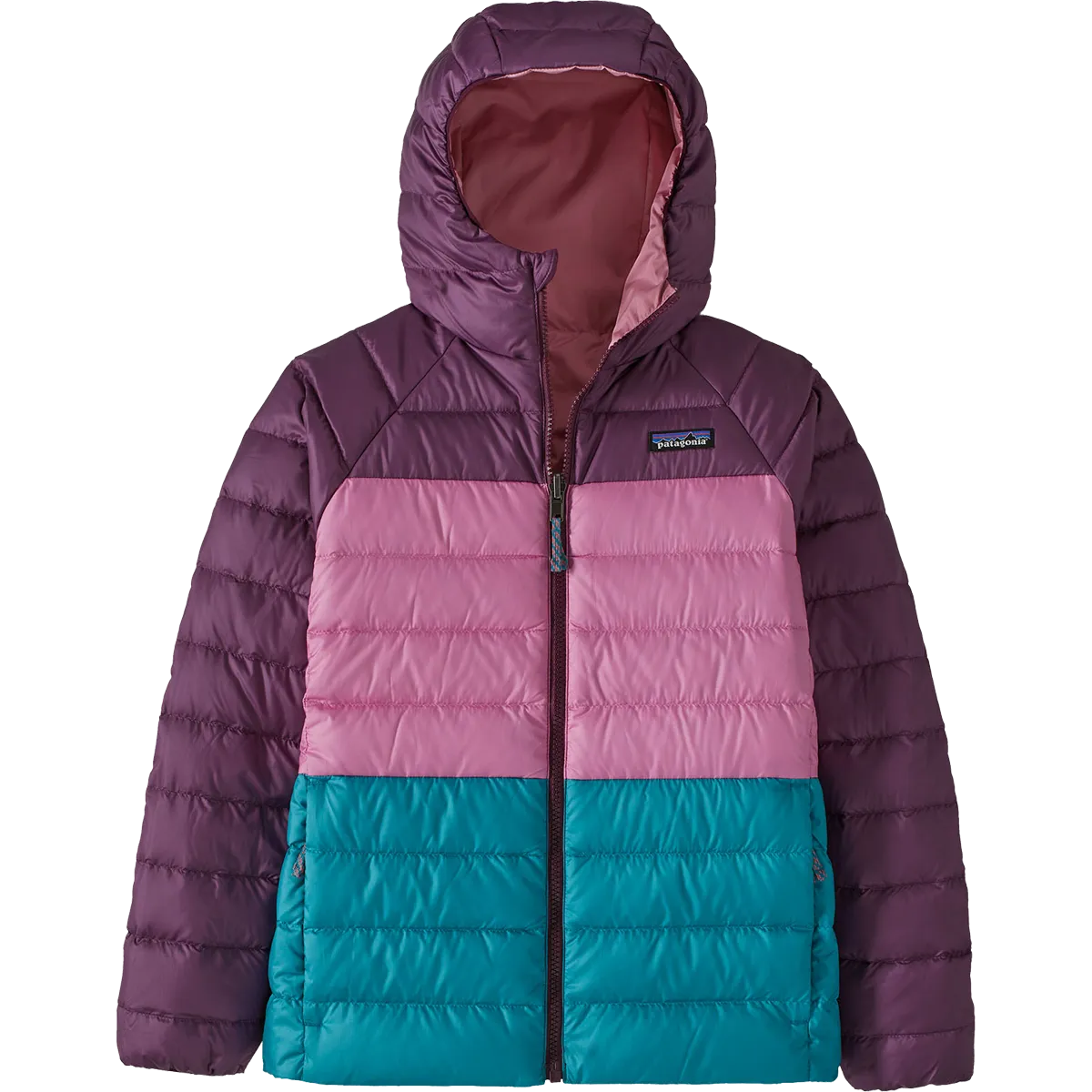 Patagonia Jugend-Reversibler Daunenpullover mit Kapuze