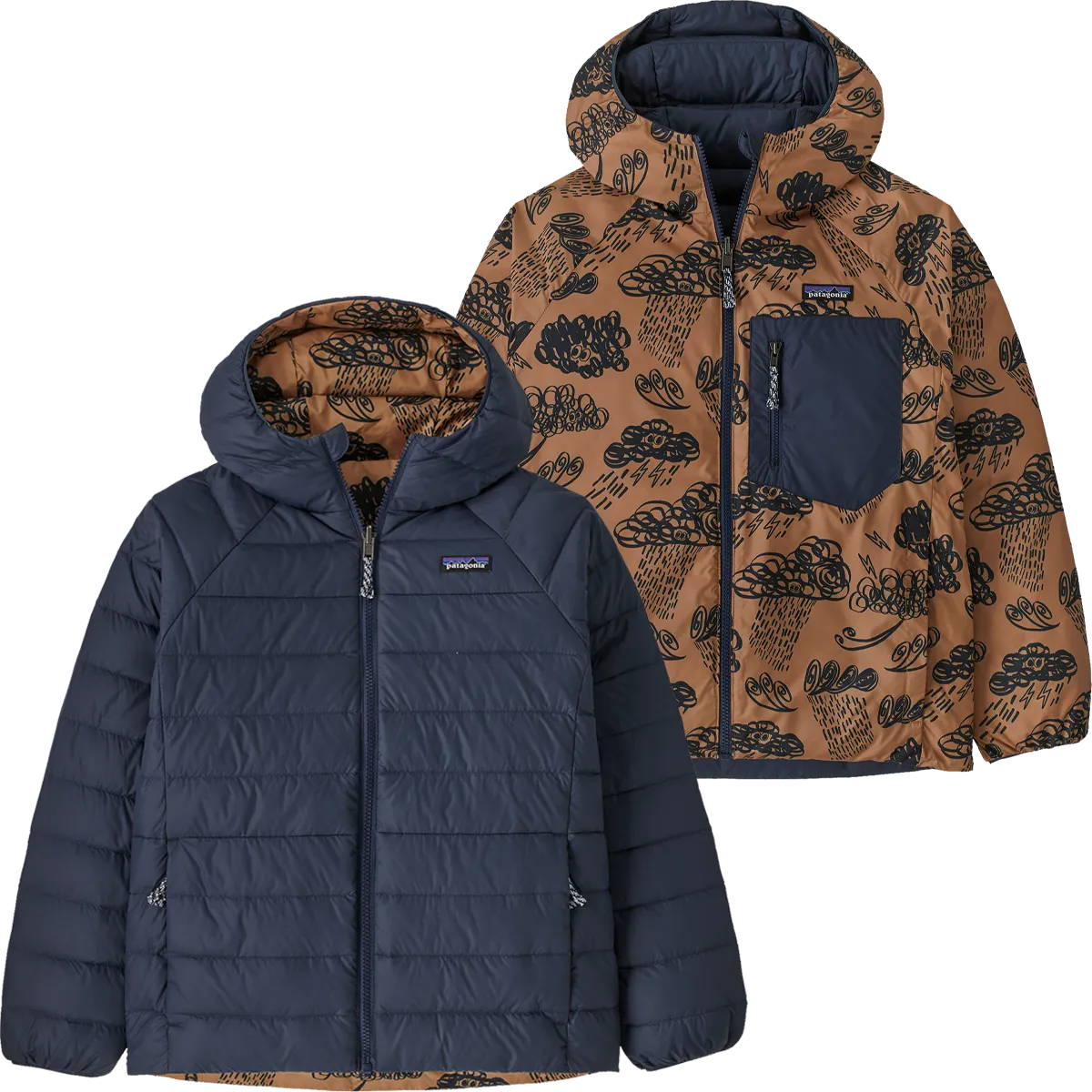 Patagonia Jugend-Reversibler Daunenpullover mit Kapuze