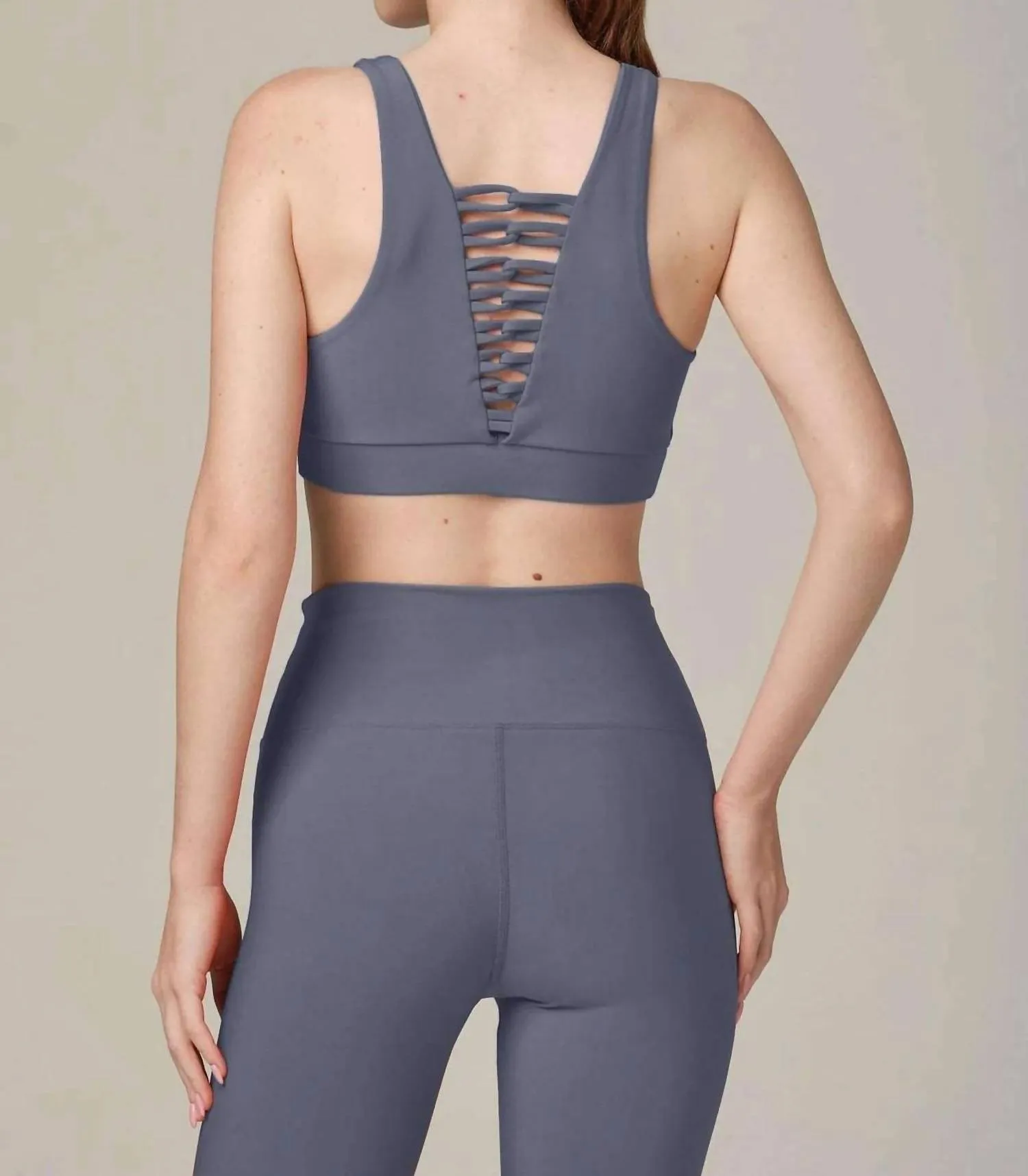 Perfect View Max Support Tank Sport-BH in Blu-S Stahlblau