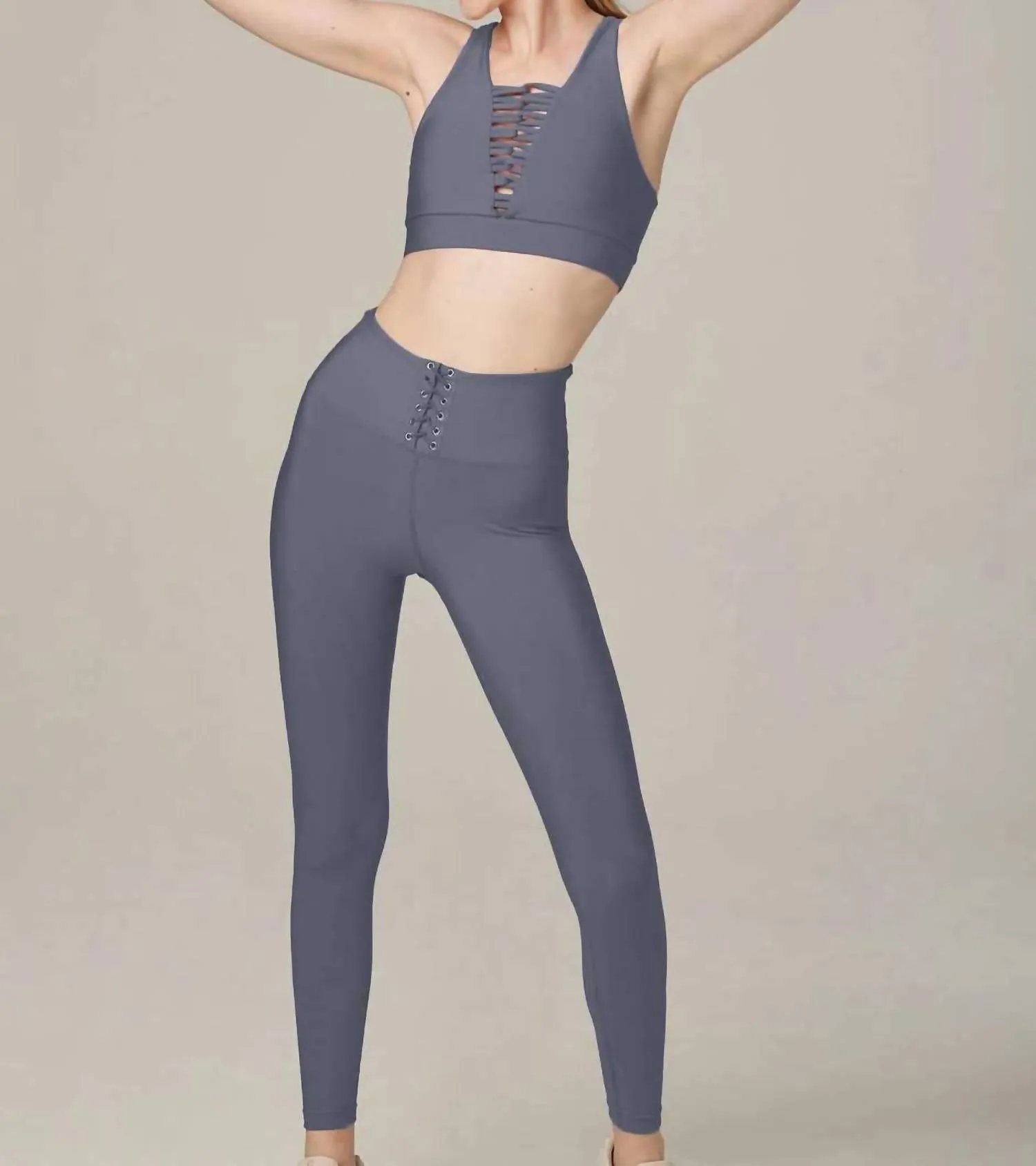 Perfect View Max Support Tank Sport-BH in Blu-S Stahlblau