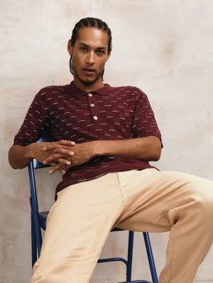 Perry Herren-Baumwoll-Tencel-Strickpolo | Beere