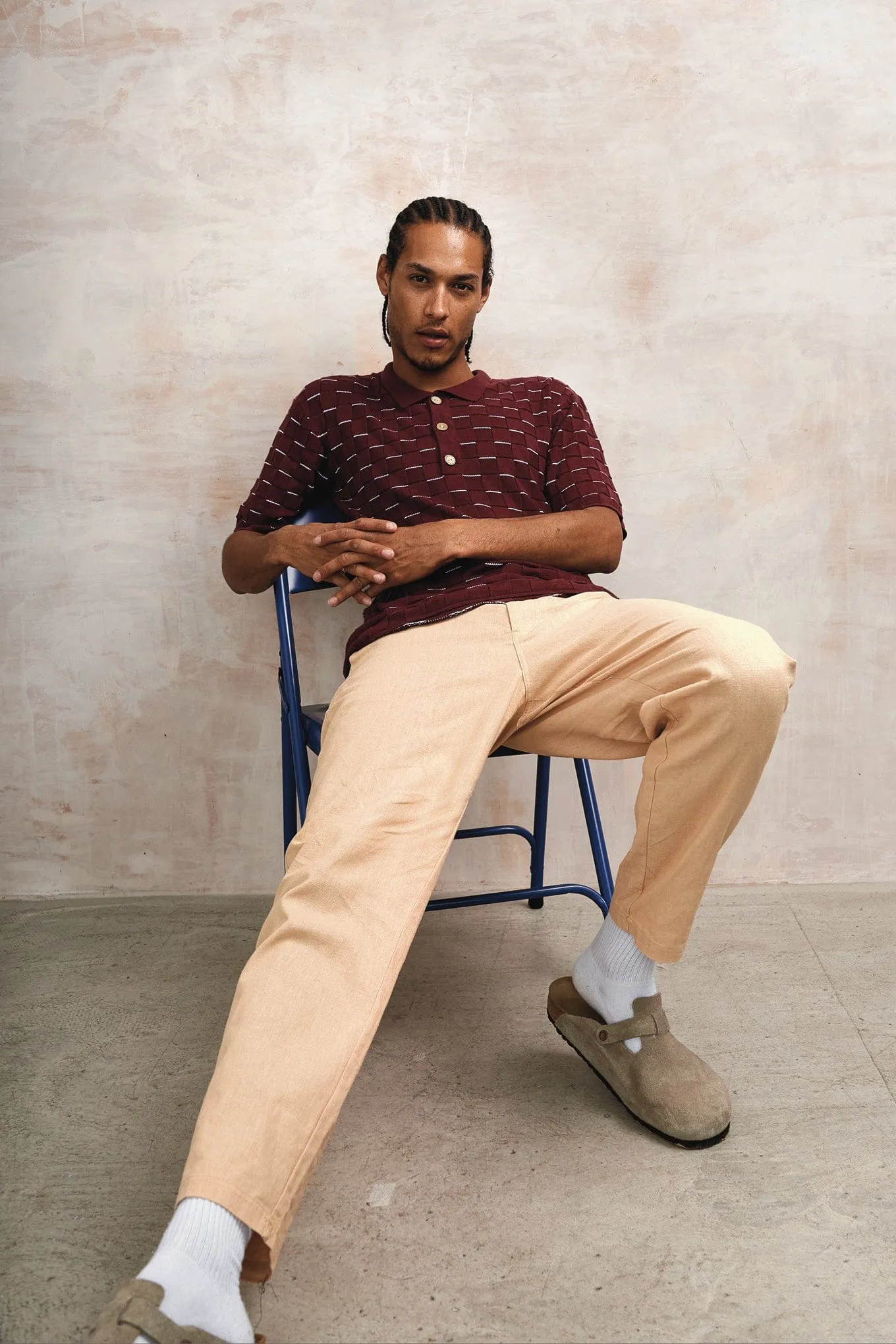 Perry Herren-Baumwoll-Tencel-Strickpolo | Beere