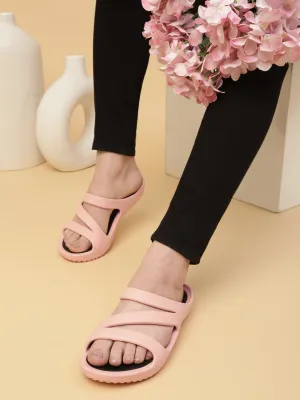 Rosa stylische Schlupfballerinas für Damen (TC-LFLAT1-PNK)