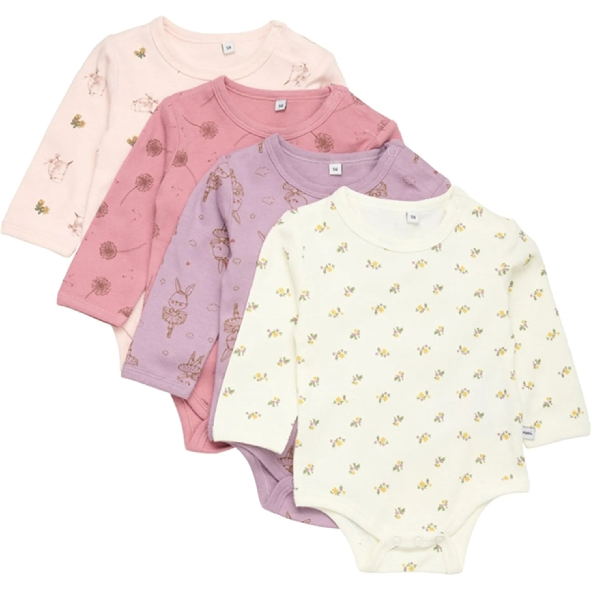Pippi Body AO-bedruckt 4er-Pack Staubiges Rosa Pippi