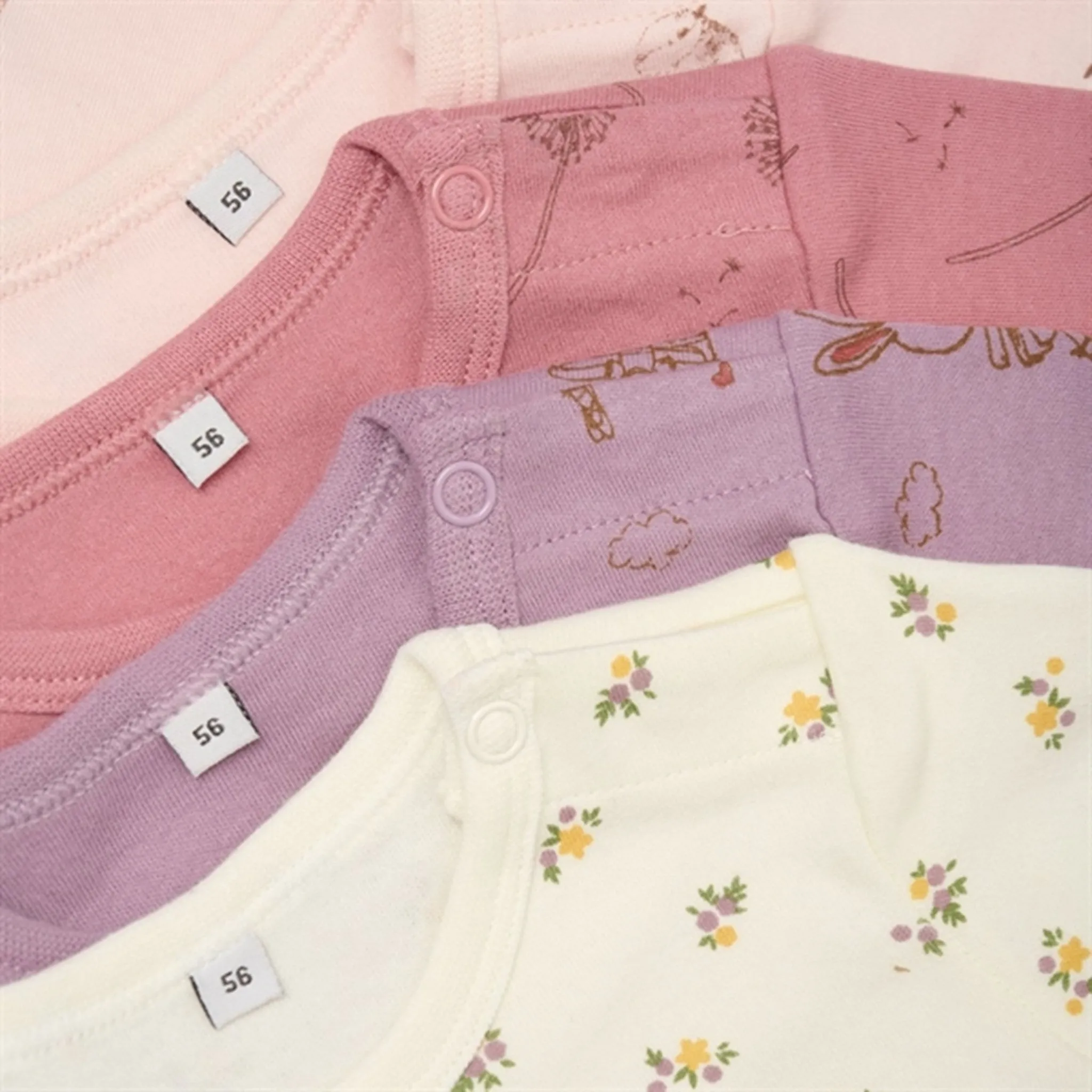 Pippi Body AO-bedruckt 4er-Pack Staubiges Rosa Pippi