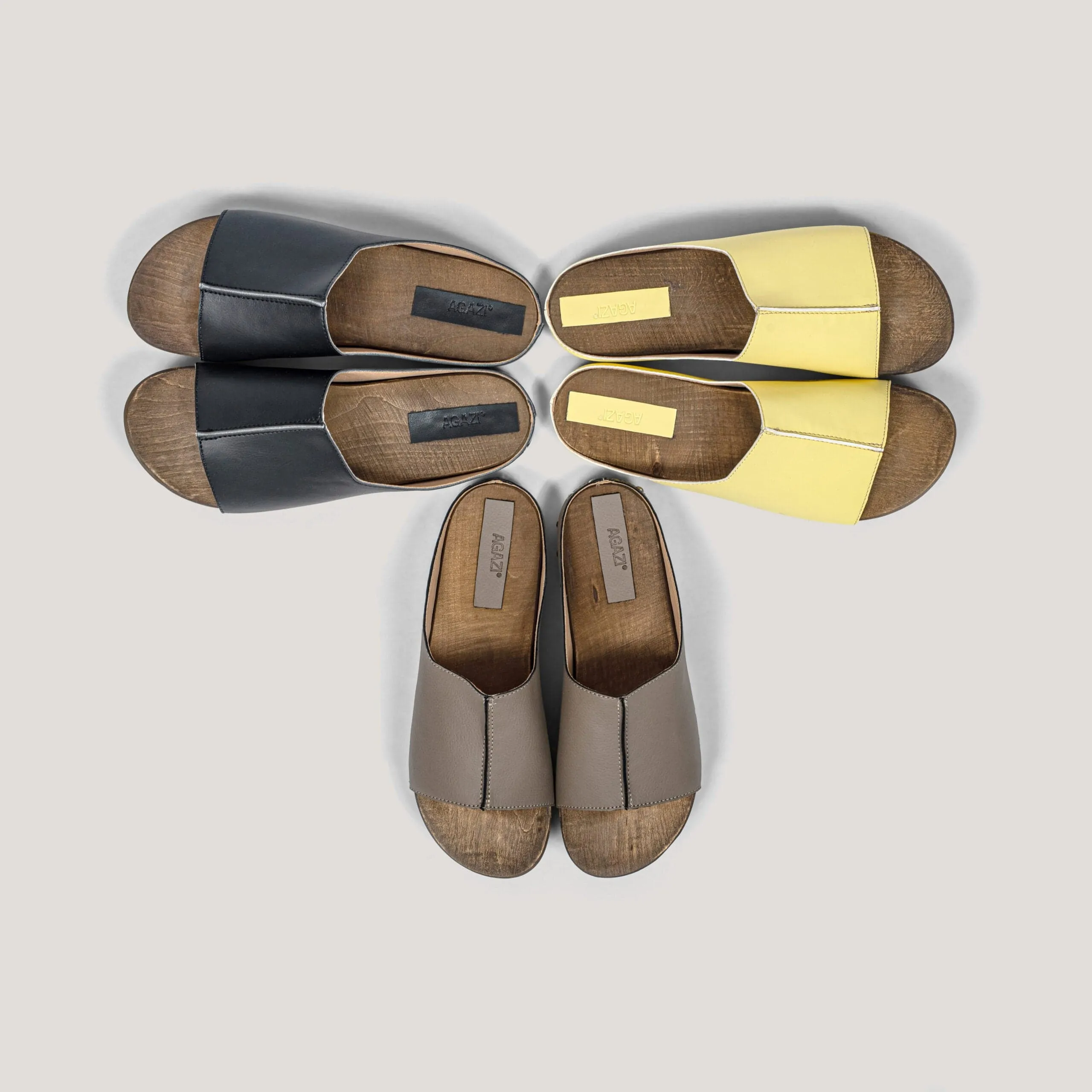 Recycelte Vegane Leder-Holz-Vegan-Clogs | Schwarz