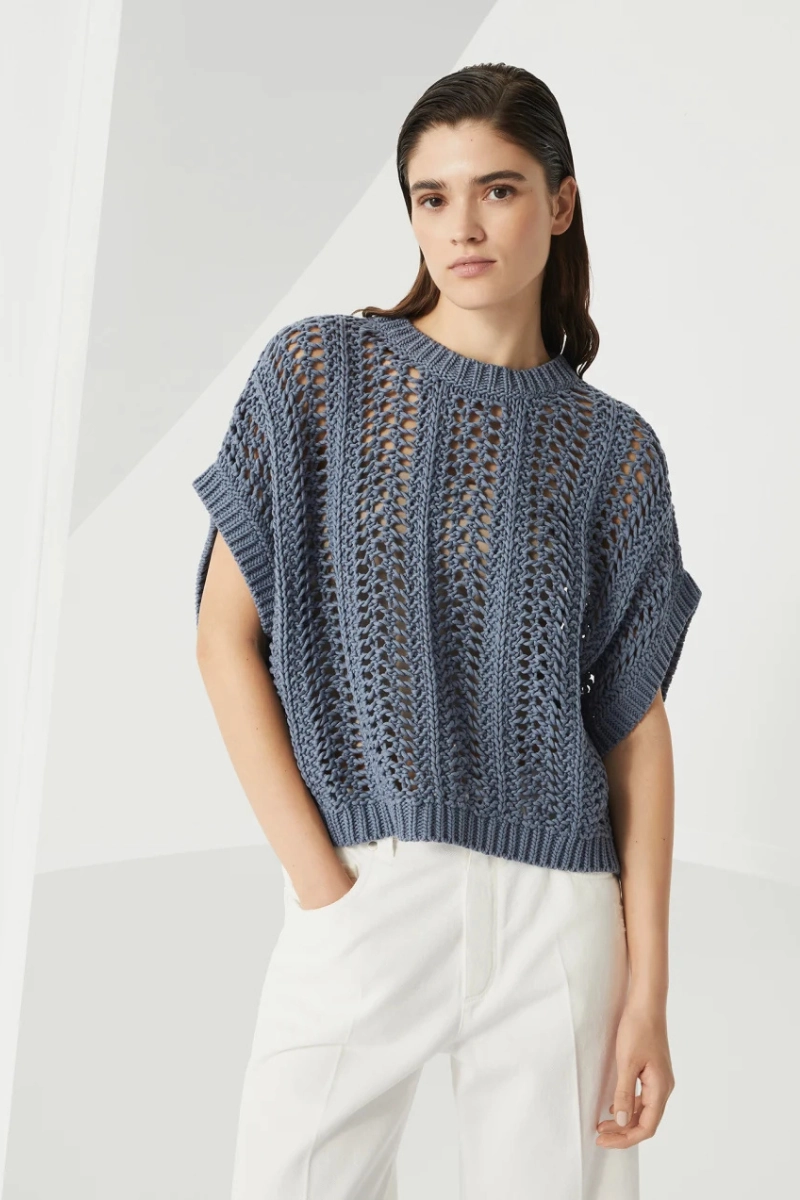 Ribbed Net Sweater