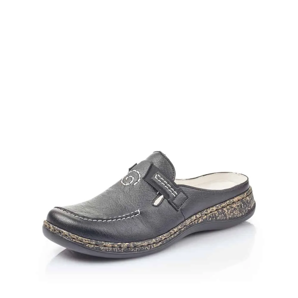 Rieker Schuhe 46393-00 Schwarze Mule