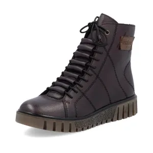 Rieker Schuhe Y3421-35 Dunkelrot Knöchel seitlicher Reißverschluss