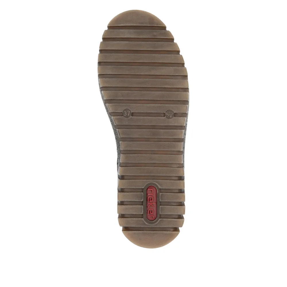 Rieker Schuhe Y3421-35 Dunkelrot Knöchel seitlicher Reißverschluss