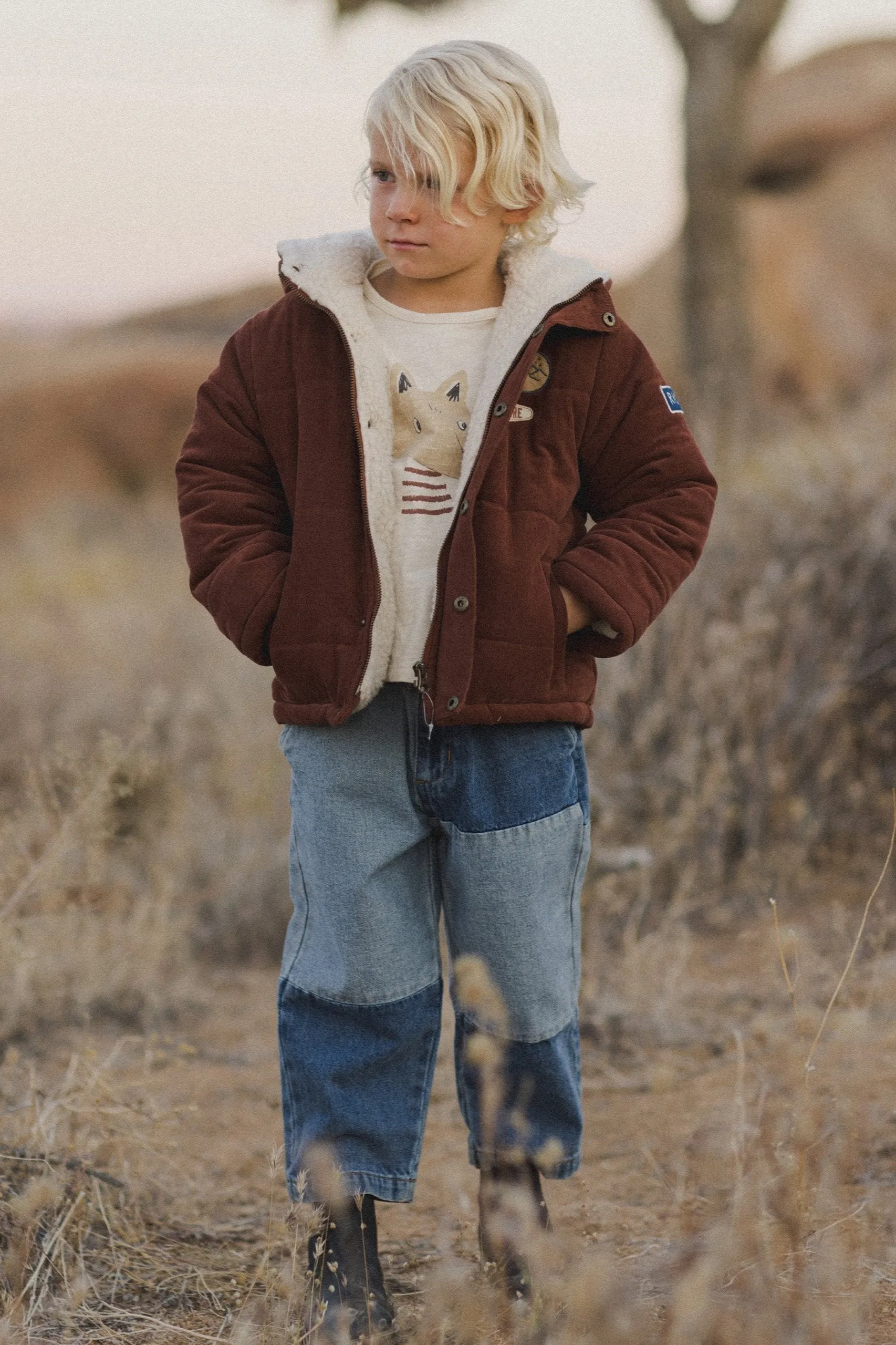 Rylee   Cru Babykids Cord Steppjacke | Ziegelrot