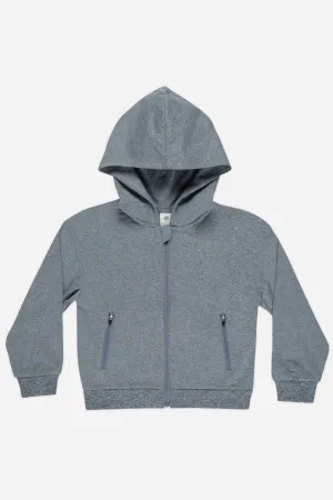 Rylee   Cru Babykids Reißverschluss-Tech-Hoodie | Meliertes Indigo