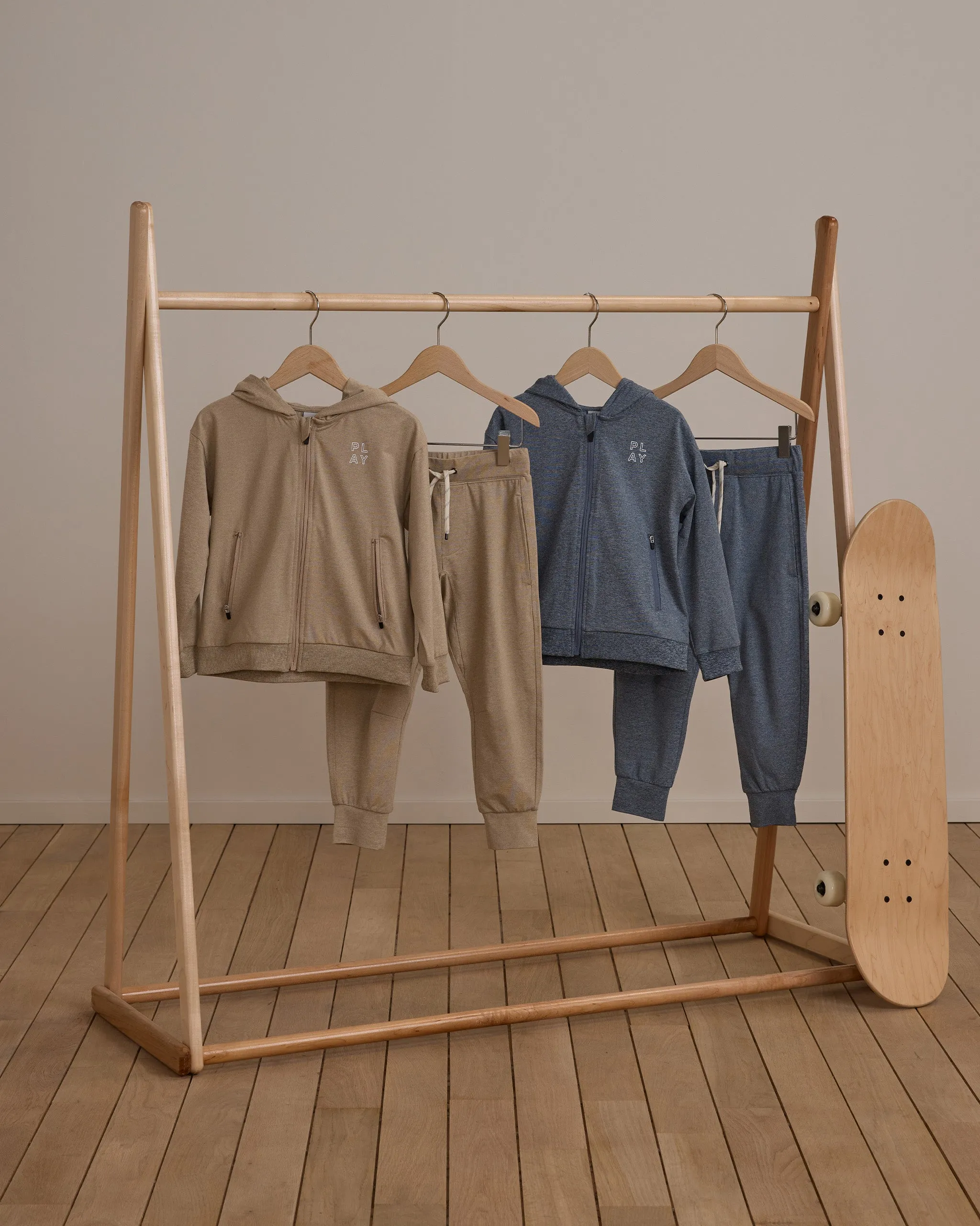 Rylee   Cru Babykids Reißverschluss-Tech-Hoodie | Melierter Kiesel
