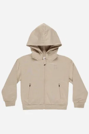 Rylee   Cru Babykids Reißverschluss-Tech-Hoodie | Melierter Kiesel