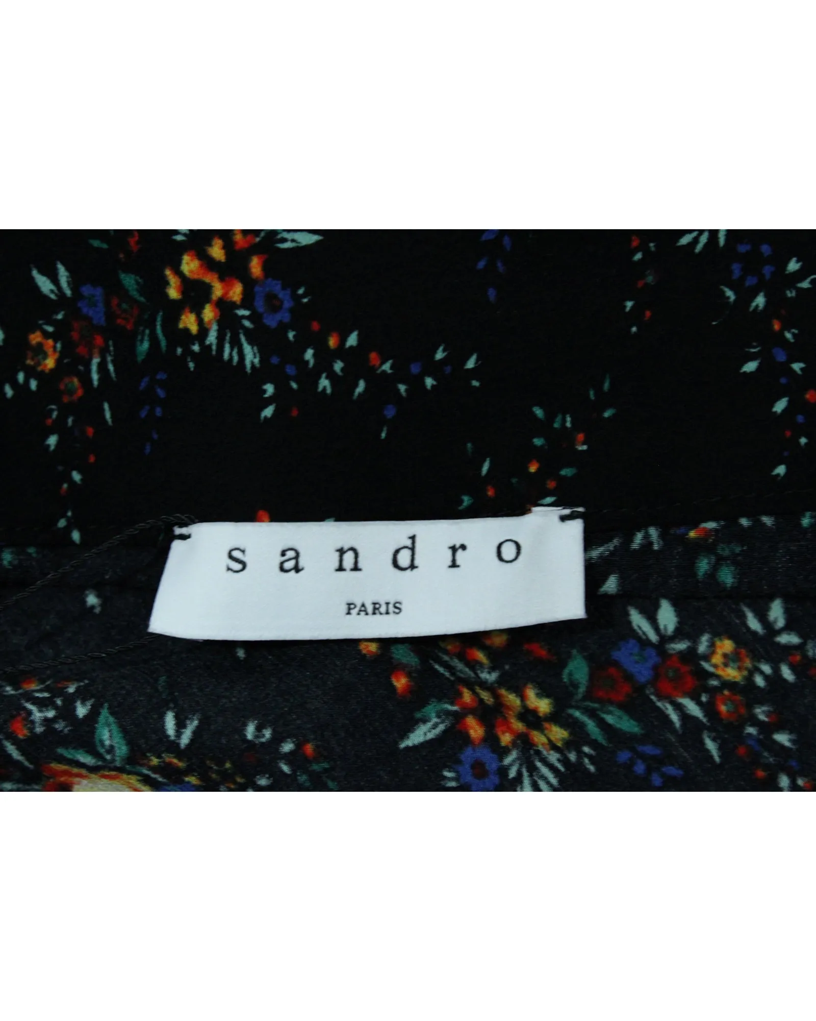 Sandro Asymmetrischer Rock mit Blumenmuster in schwarzer Viskose