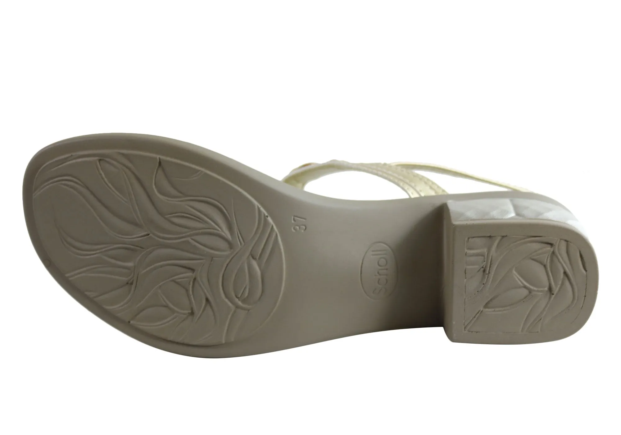 Scholl Bioprint Chrysilla Damen Sandalen mit niedrigem Absatz und bequemer Fußbettung Scholl Orthaheel Schuhe